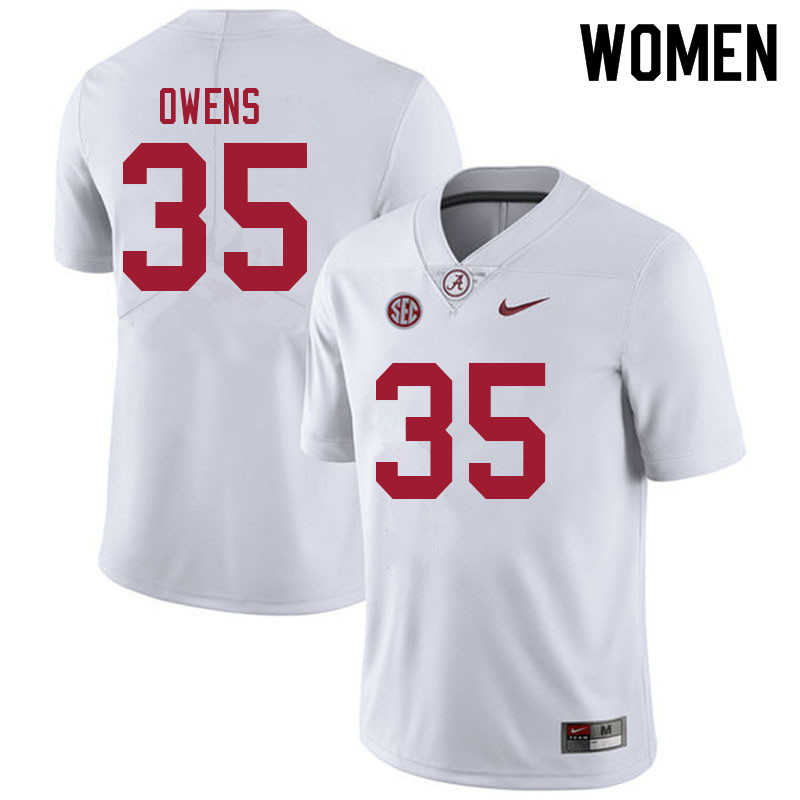 Women #35 Austin Owens Alabama Crimson Tide College Football Jerseys Sale-White